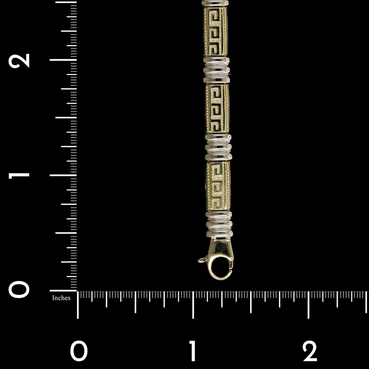 14K Two-tone Gold Estate Greek Key Motif Bracelet