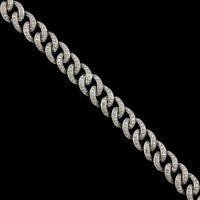 14K White Gold Estate Diamond Curb Link Bracelet