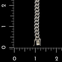 14K White Gold Estate Diamond Curb Link Bracelet