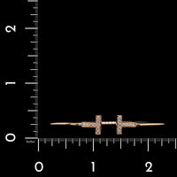 Tiffany & Co. 18K Rose Gold Estate Diamond T Wire Bracelet