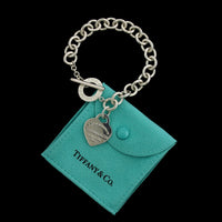 Tiffany & Co. Sterling Silver Estate Heart Tag Return to Tiffany Toggle Bracelet