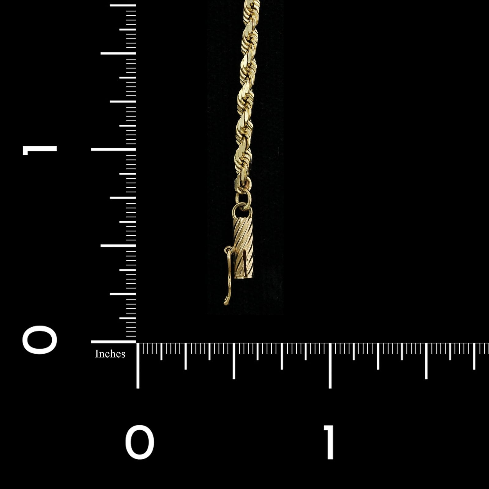 14K Yellow Gold Estate Diamond Cut Rope Bracelet