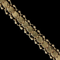14K Yellow Gold Estate Heart Double Link Charm Bracelet