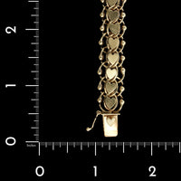 14K Yellow Gold Estate Heart Double Link Charm Bracelet