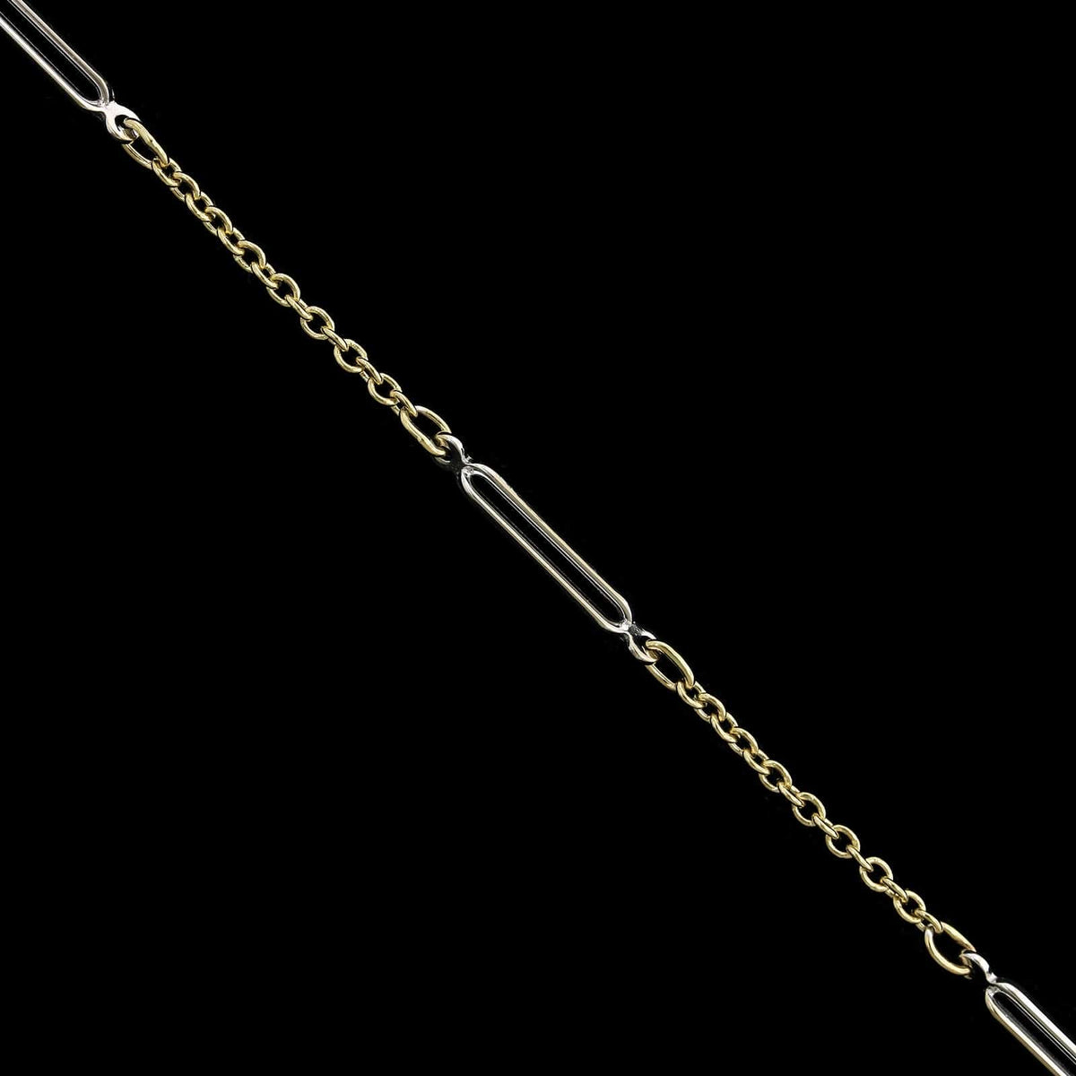 14K Two-tone Estate Fancy Link Anklet