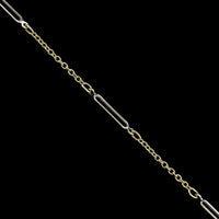 14K Two-tone Estate Fancy Link Anklet