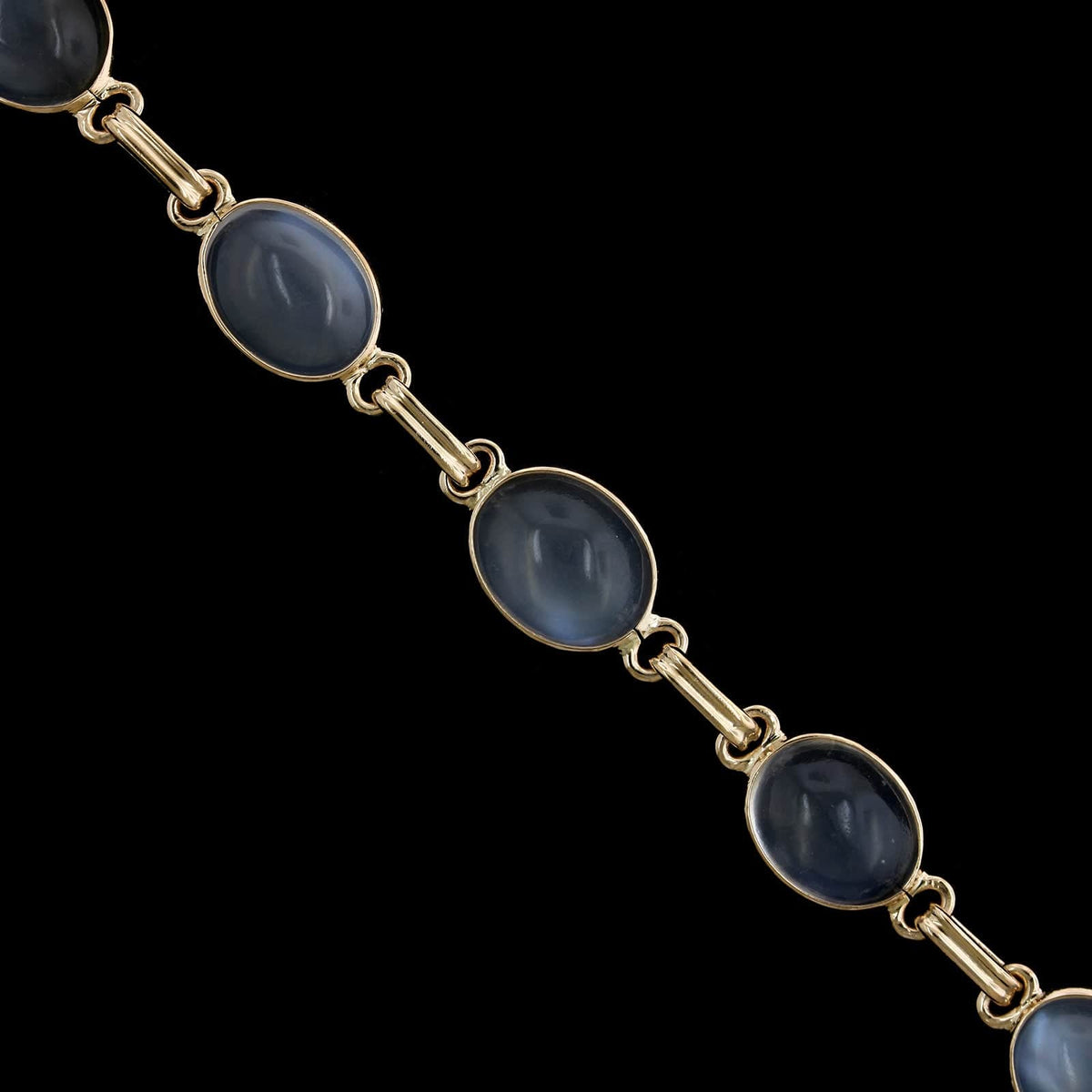 Vintage 14K Yellow Gold Estate Cabachon Moonstone Bracelet
