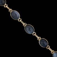 Vintage 14K Yellow Gold Estate Cabachon Moonstone Bracelet