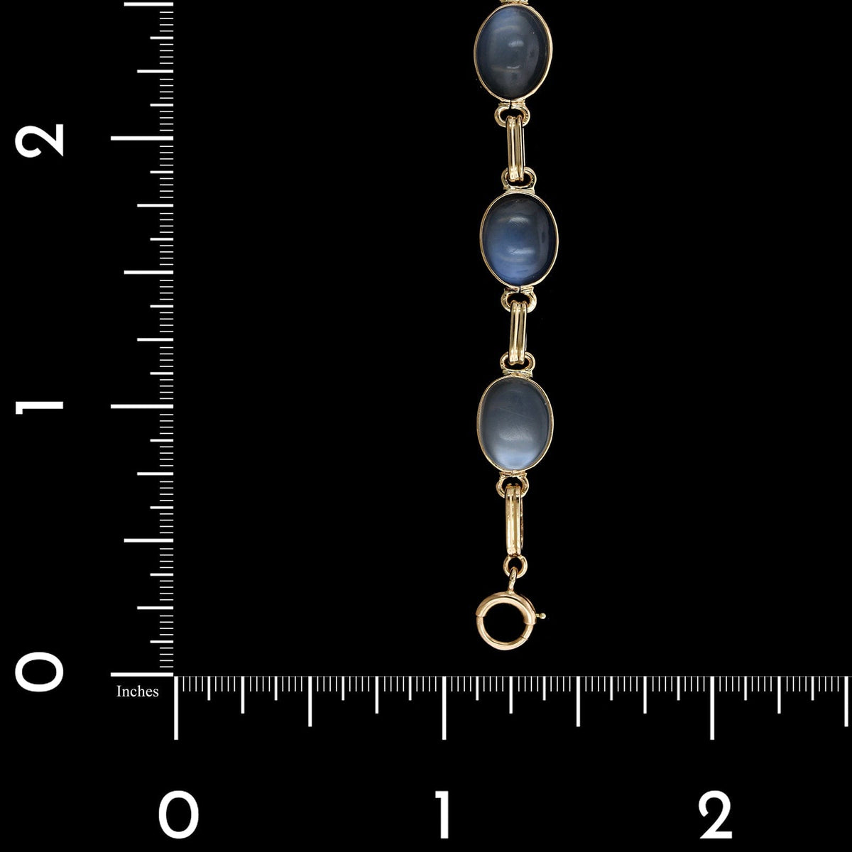 Vintage 14K Yellow Gold Estate Cabachon Moonstone Bracelet