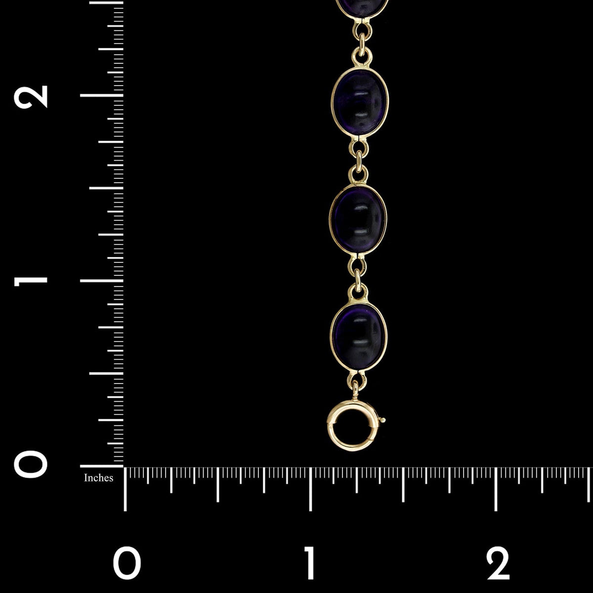 Vintage 14K Yellow Gold Estate Cabochon Amethyst Bracelet