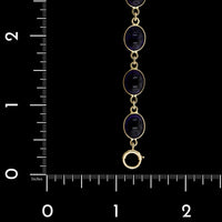 Vintage 14K Yellow Gold Estate Cabochon Amethyst Bracelet