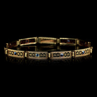 Antique Wordley, Allsop & Bliss 14K Yellow Gold Estate Sapphire Bracelet