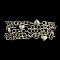 Tiffany & Co. Sterling Silver Estate Multi Strand Puffed Heart Chain Bracelet