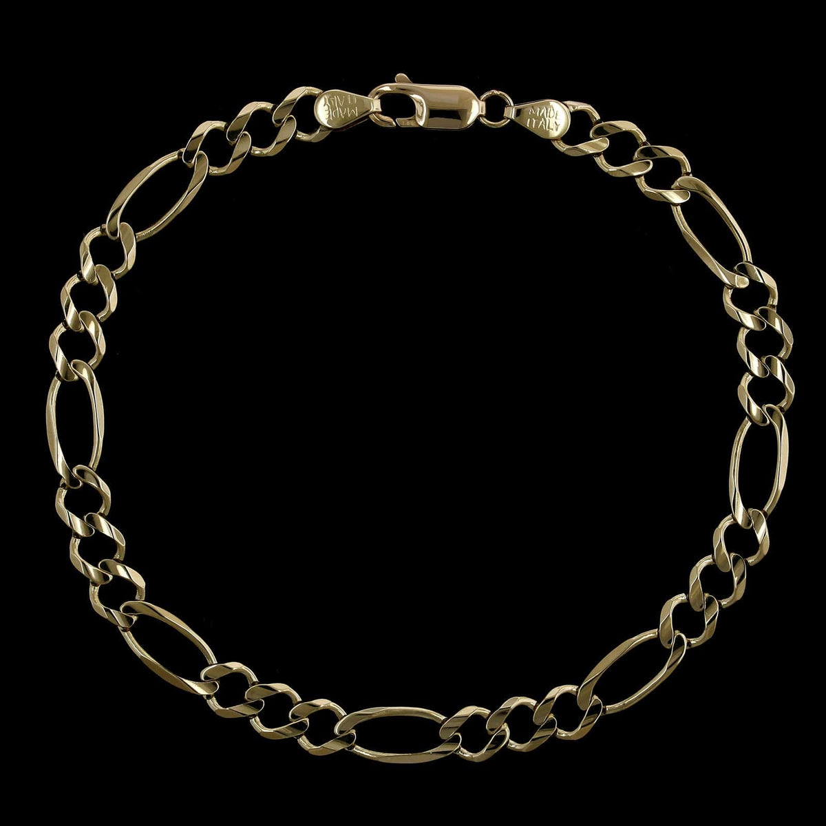 14K Yellow Gold Estate Figaro Link Bracelet