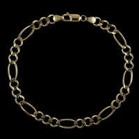 14K Yellow Gold Estate Figaro Link Bracelet