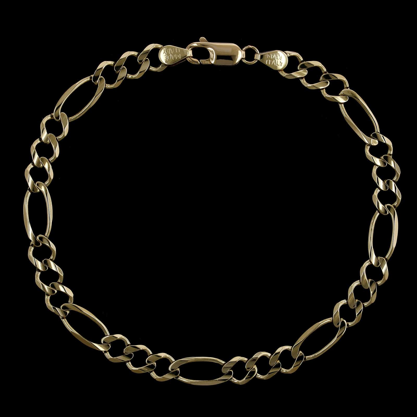 14K Yellow Gold Estate Figaro Link Bracelet