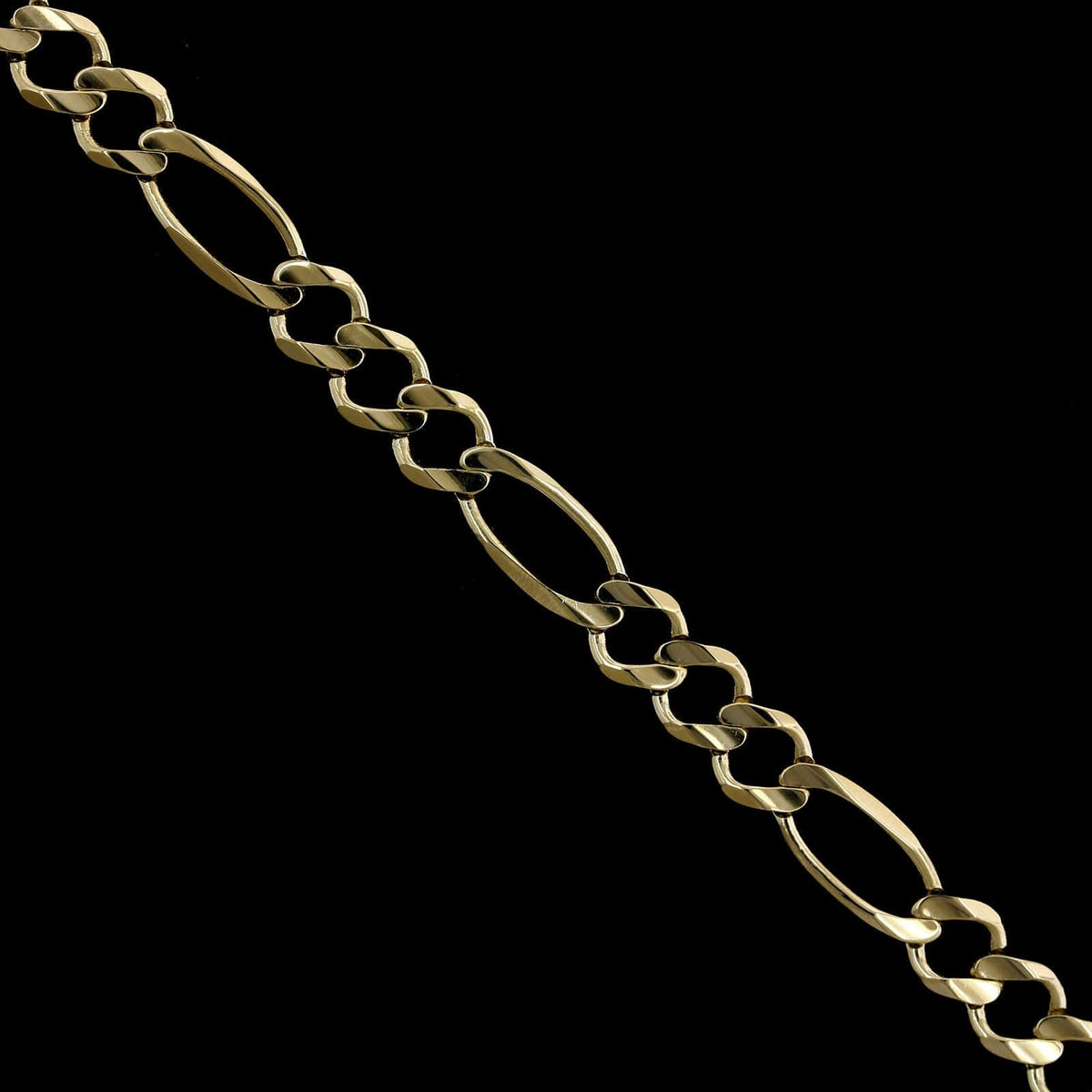 14K Yellow Gold Estate Figaro Link Bracelet