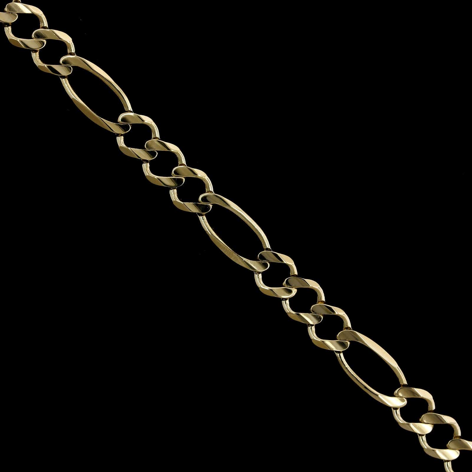 14K Yellow Gold Estate Figaro Link Bracelet