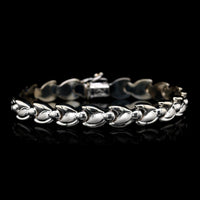 14K White Gold Estate Fancy Link Bracelet