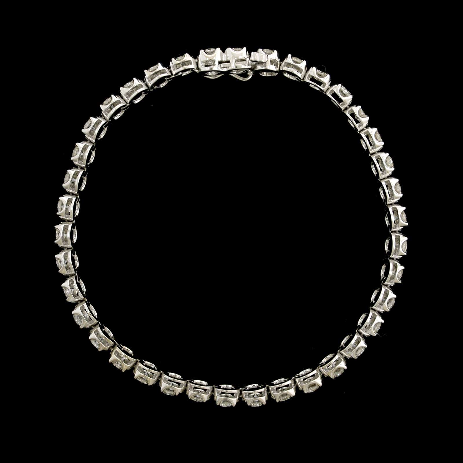 14K White Gold Estate Diamond Tennis Bracelet