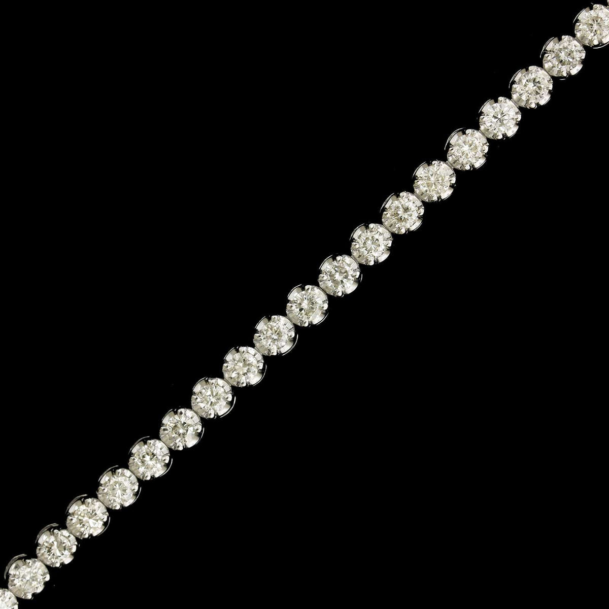 14K White Gold Estate Diamond Tennis Bracelet