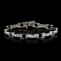 14K White Gold Estate Diamond Bracelet