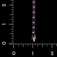 14K Yellow Gold Estate Amethyst and Diamond Bracelet