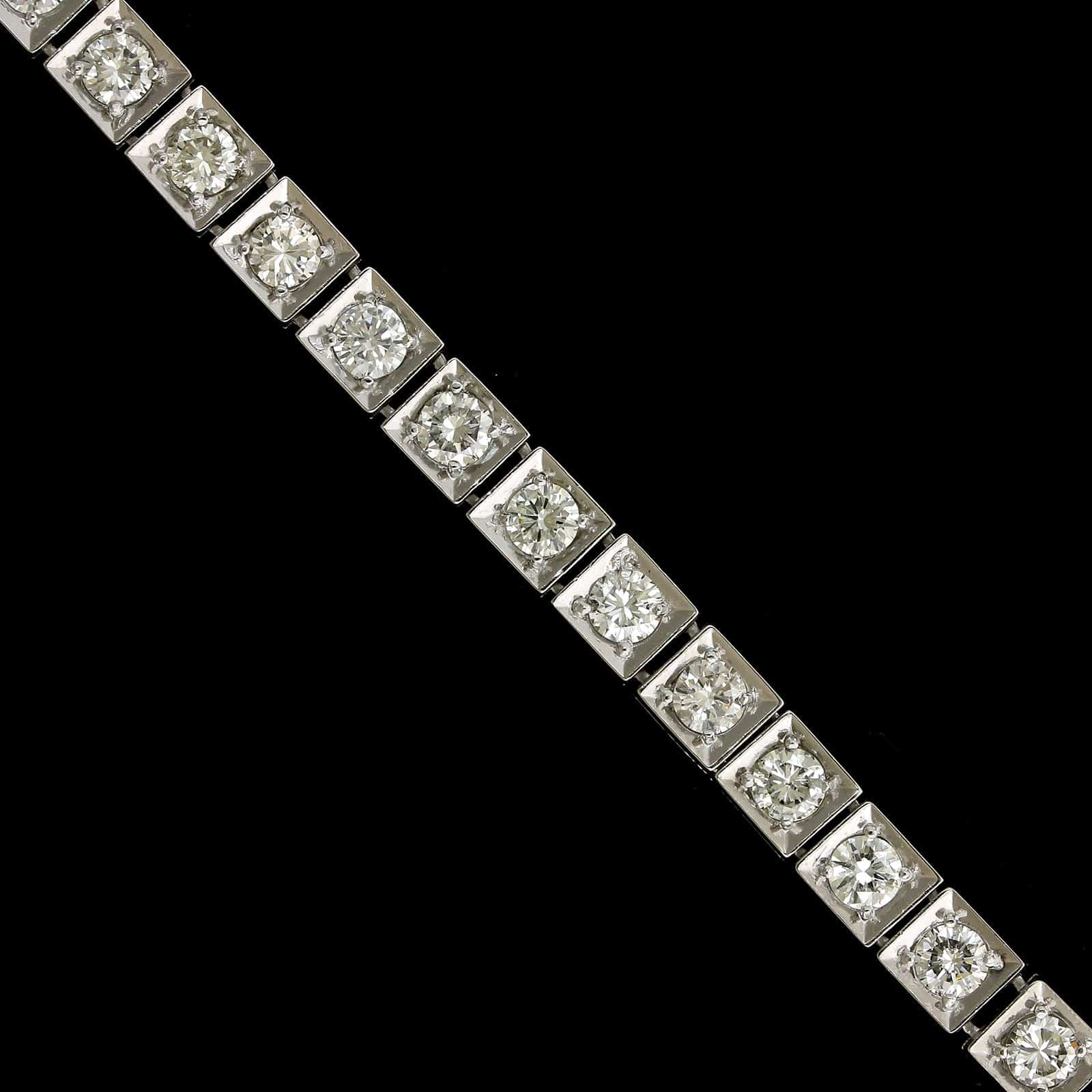 Platinum Estate Diamond Line Bracelet