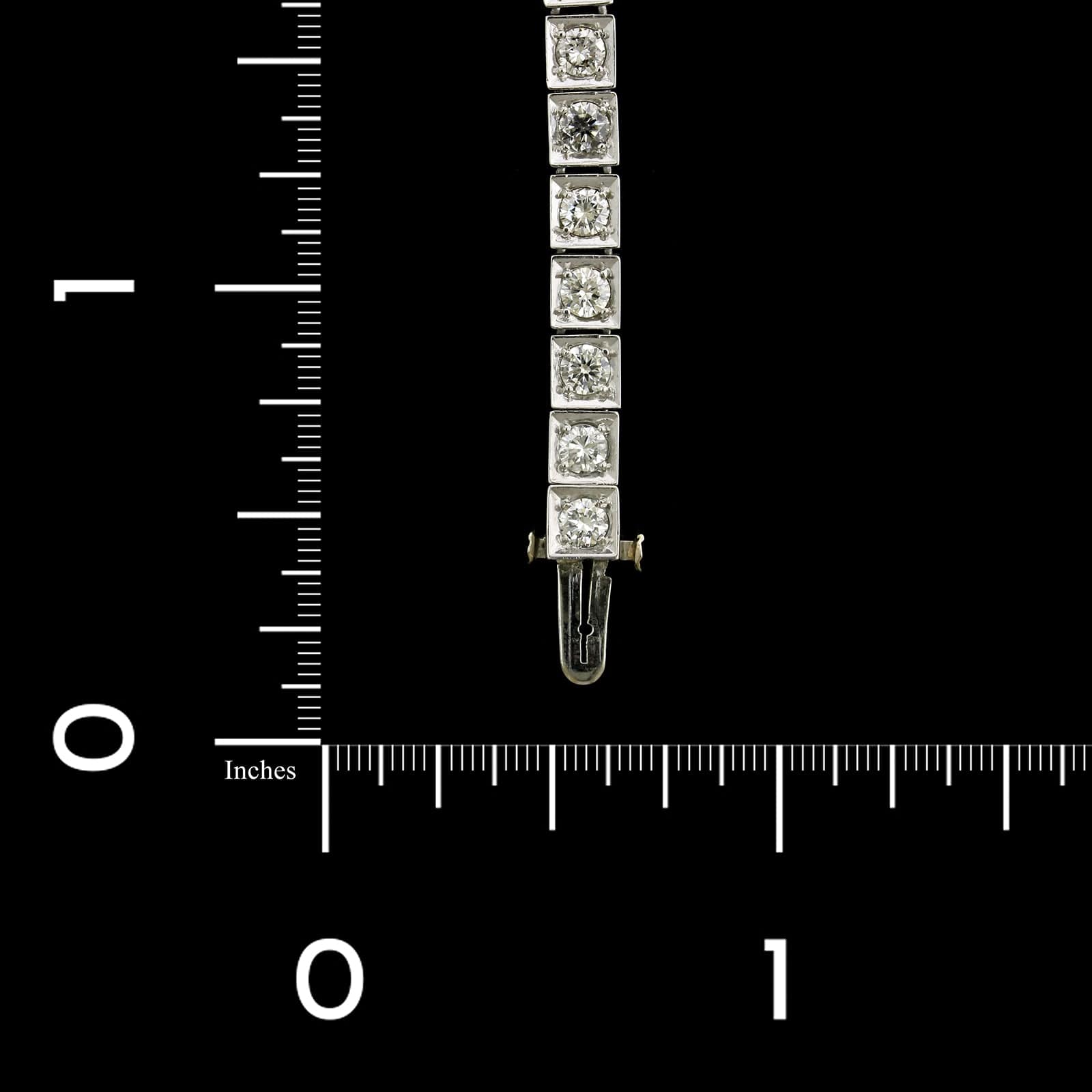 Platinum Estate Diamond Line Bracelet