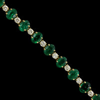 18K Yellow Gold Estate Emerald and Diamond Bracelet
