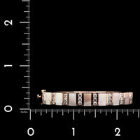 14K Rose Gold Estate Mother of Pearl and Diamond Bangle