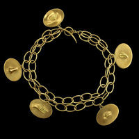 Gabriella Kiss 18K Yellow Gold Estate Double Love Token Bracelet