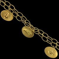 Gabriella Kiss 18K Yellow Gold Estate Double Love Token Bracelet