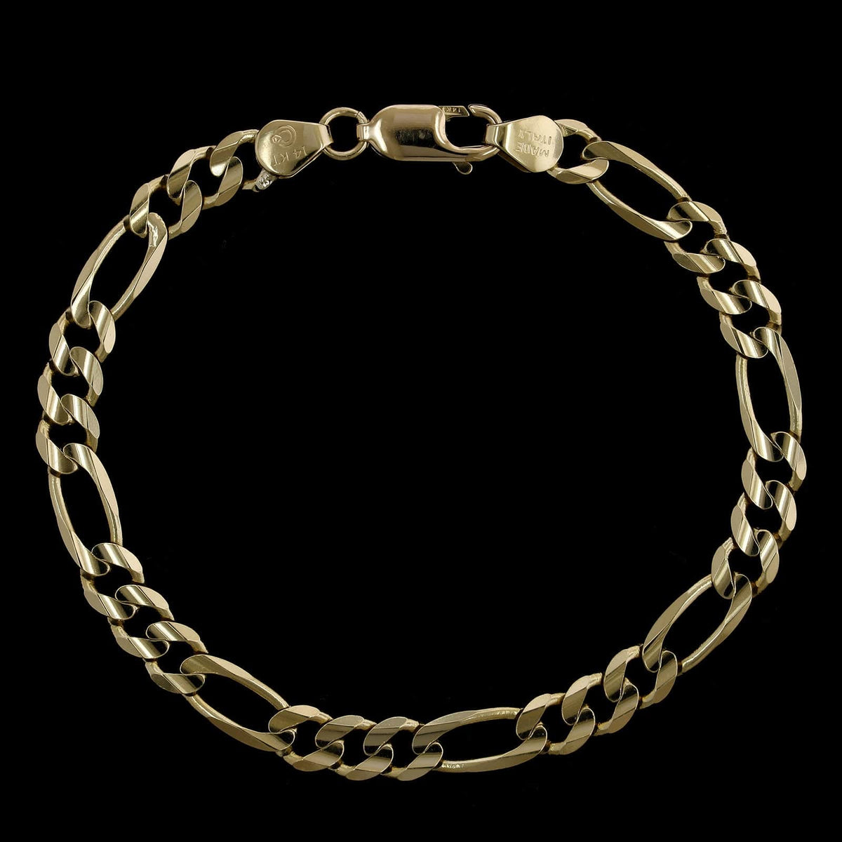 14K Yellow Gold Estate Figaro Link Bracelet