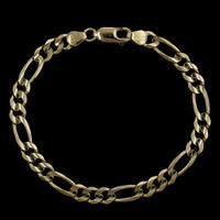 14K Yellow Gold Estate Figaro Link Bracelet