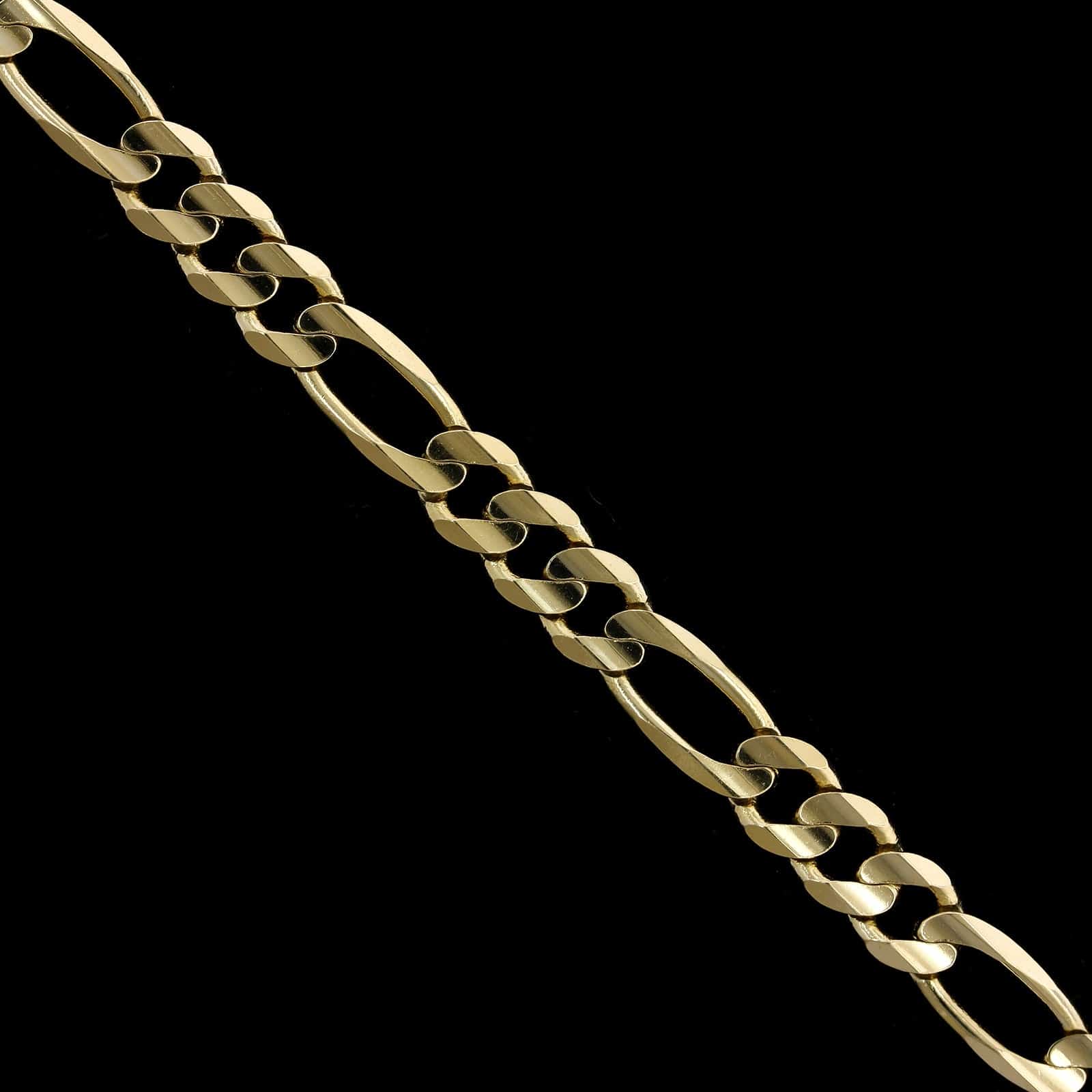 14K Yellow Gold Estate Figaro Link Bracelet