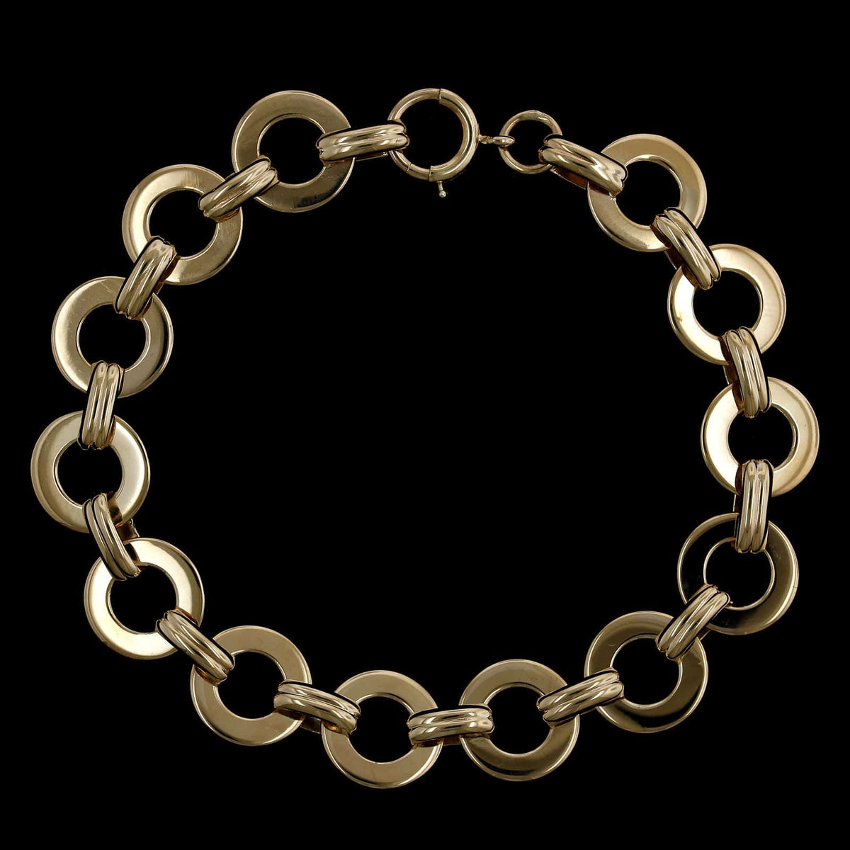 14K Yellow Gold Estate Circular Link Bracelet