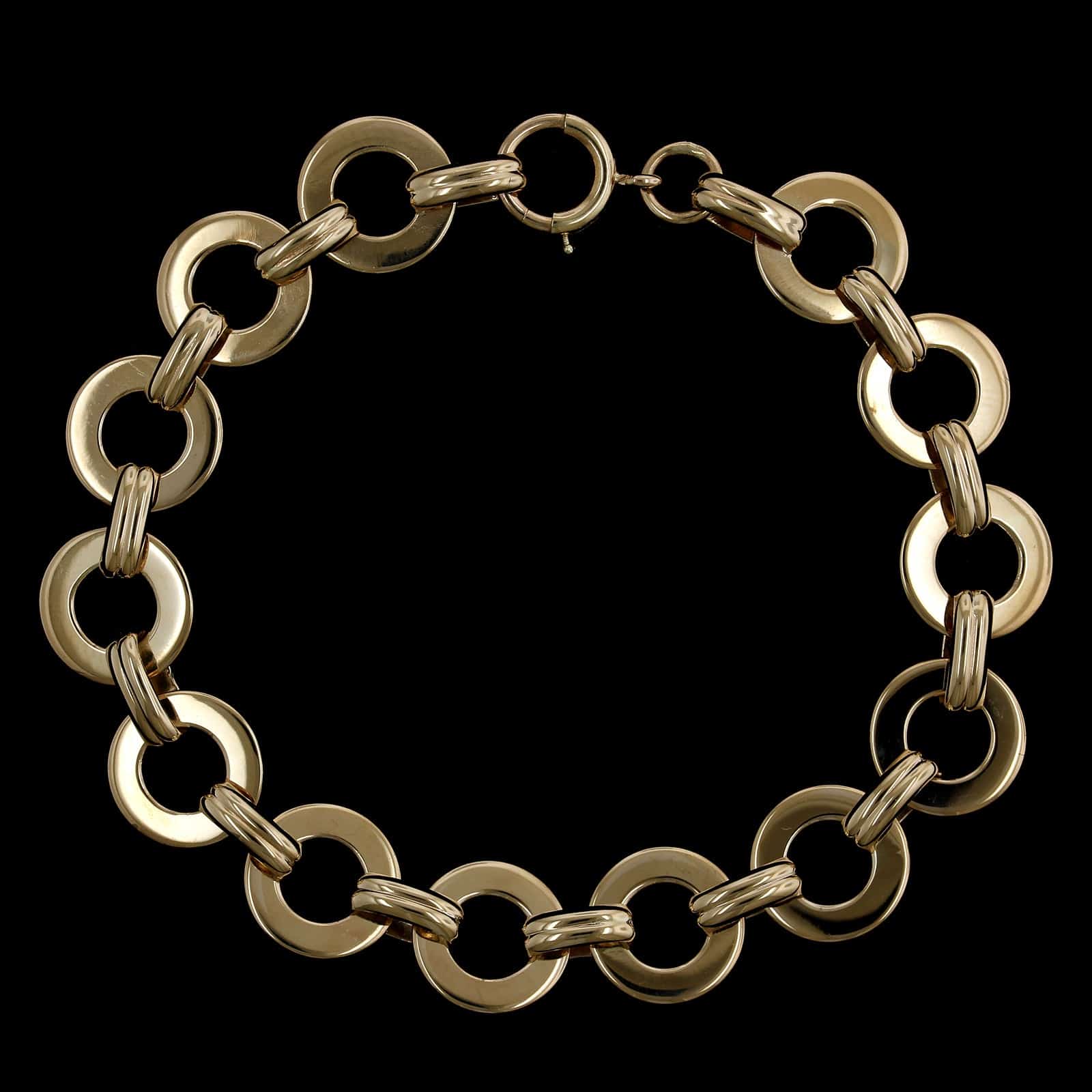 14K Yellow Gold Estate Circular Link Bracelet