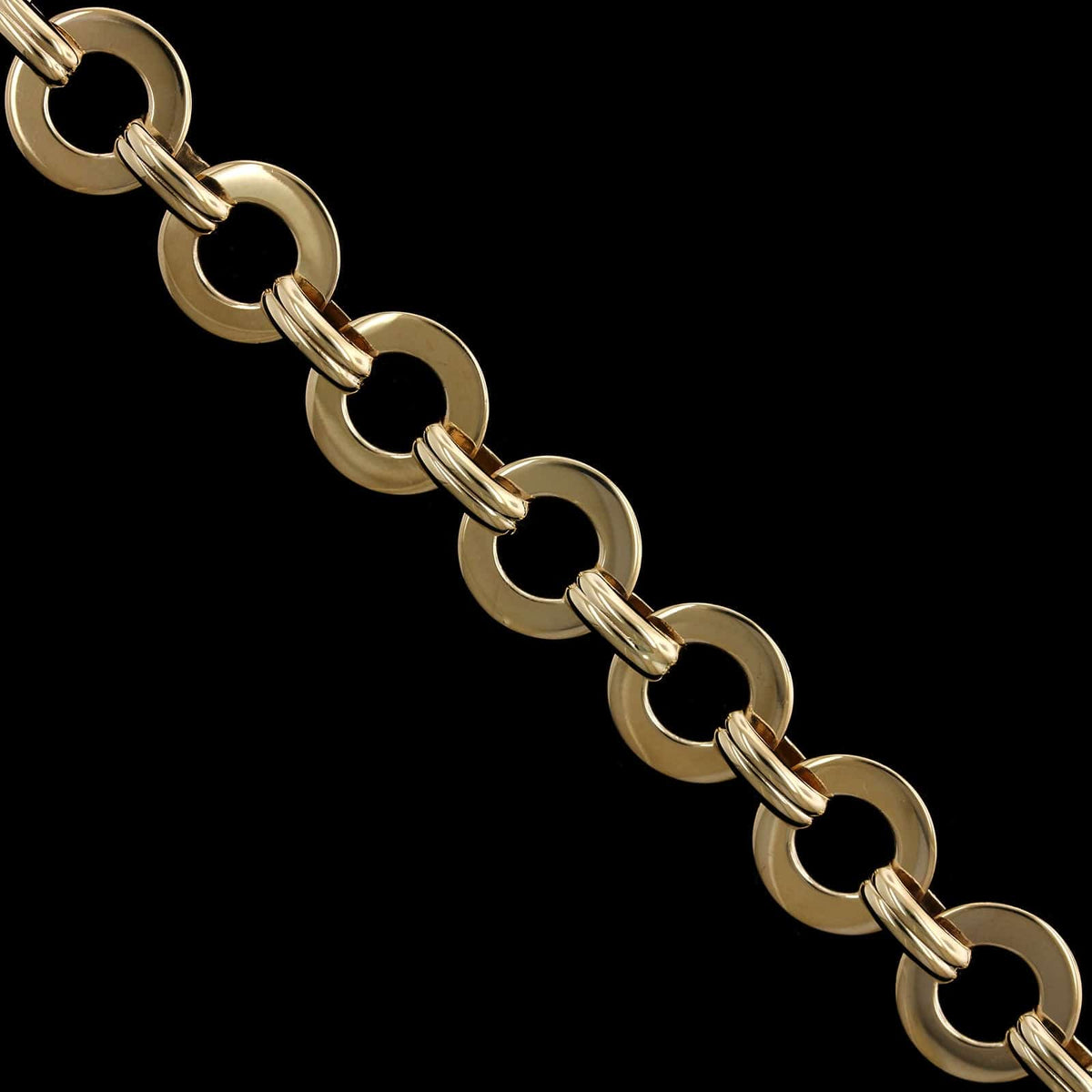 14K Yellow Gold Estate Circular Link Bracelet