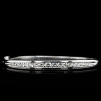 14K White Gold Estate Diamond Bangle