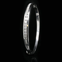 14K White Gold Estate Diamond Bangle