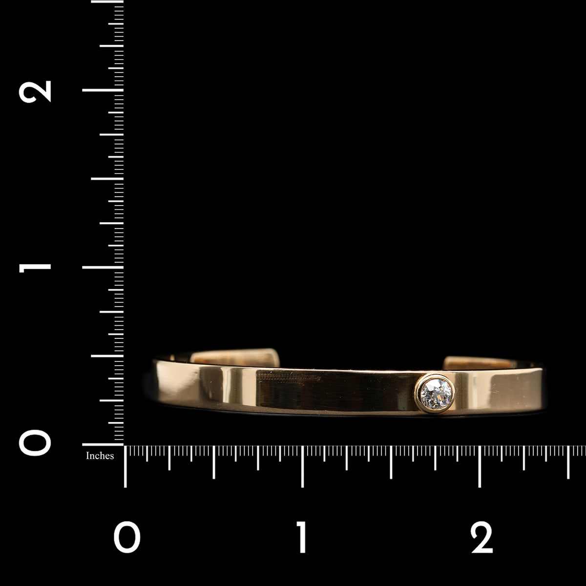 14K Yellow Gold Estate Diamond Cuff Bracelet