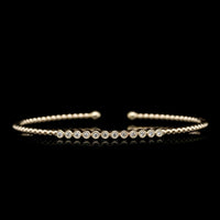 14K Yellow Gold Estate Diamond Cuff Bracelet