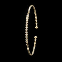 14K Yellow Gold Estate Diamond Cuff Bracelet