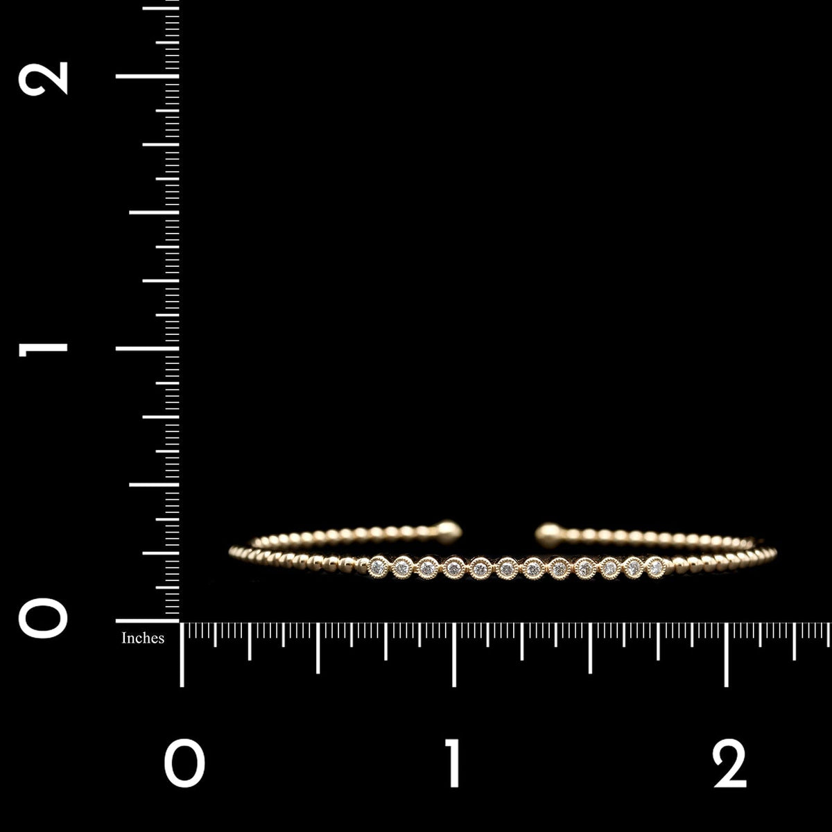 14K Yellow Gold Estate Diamond Cuff Bracelet