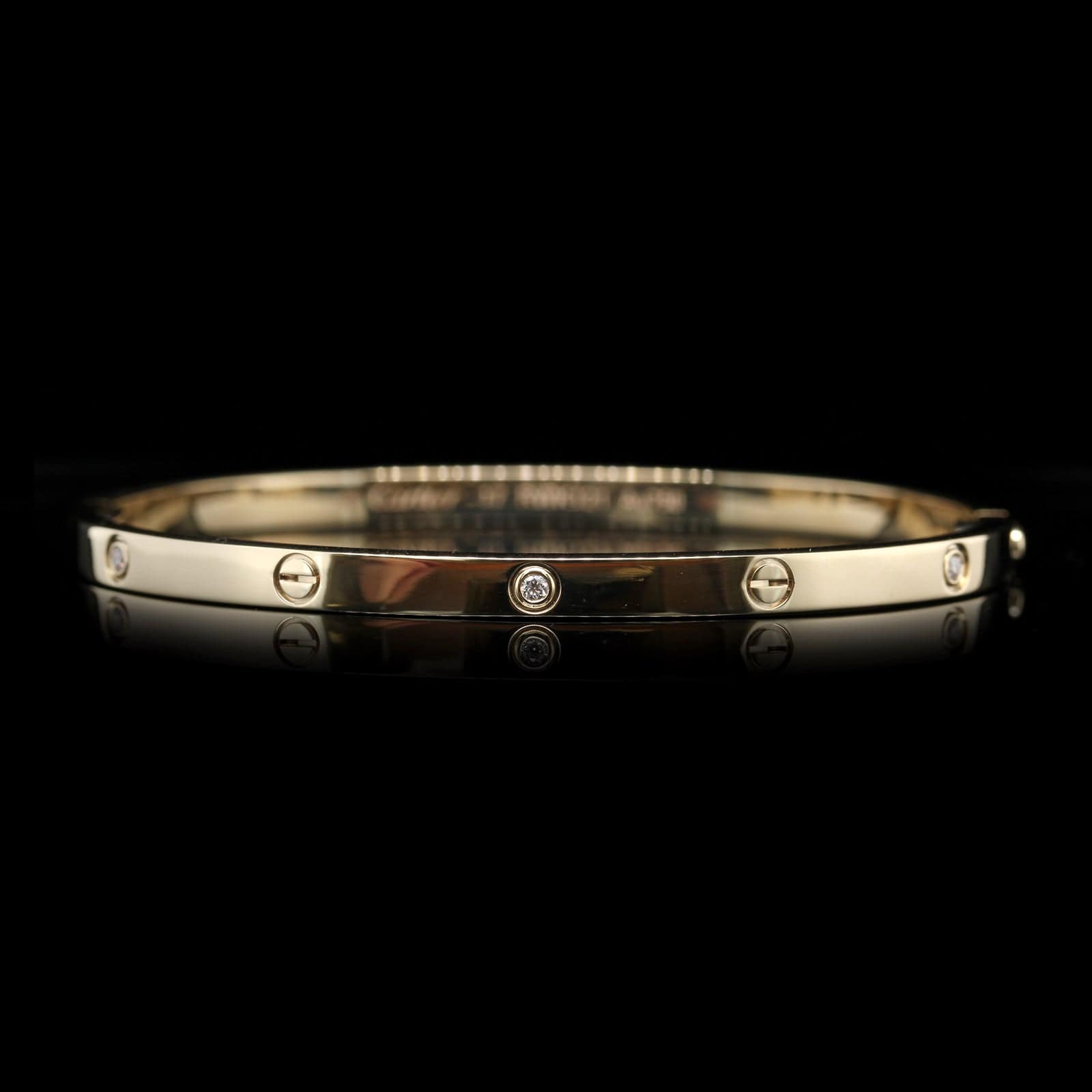 Cartier 18K Yellow Gold Estate Diamond Love Bracelet