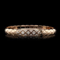 Chanel 18K Beige Gold Estate Diamond Coco Crush Bangle