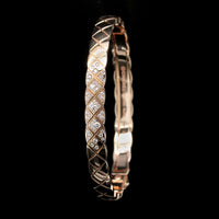 Chanel 18K Beige Gold Estate Diamond Coco Crush Bangle