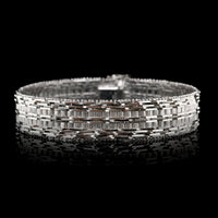 18K White Gold Estate Mesh Link Bracelet