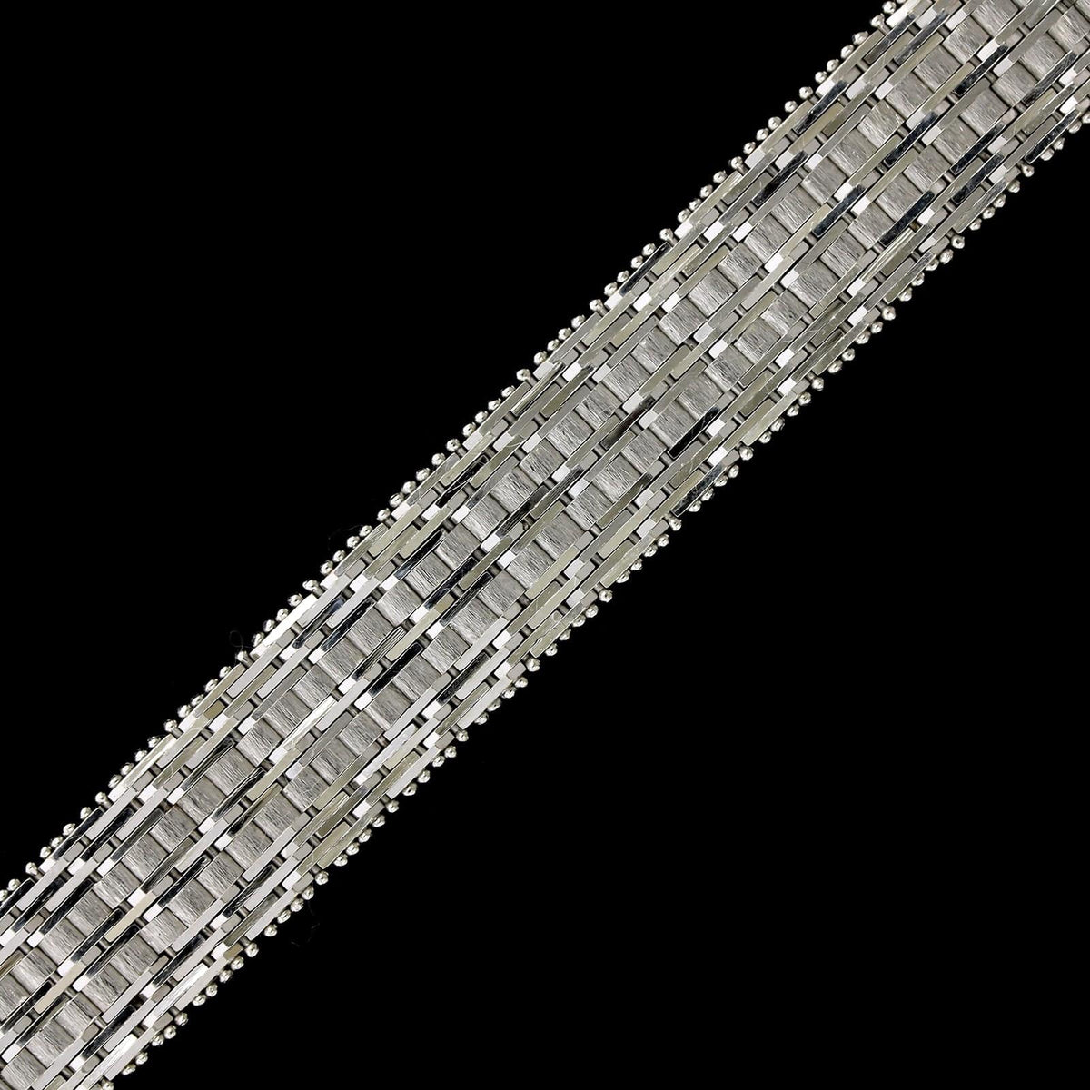 18K White Gold Estate Mesh Link Bracelet